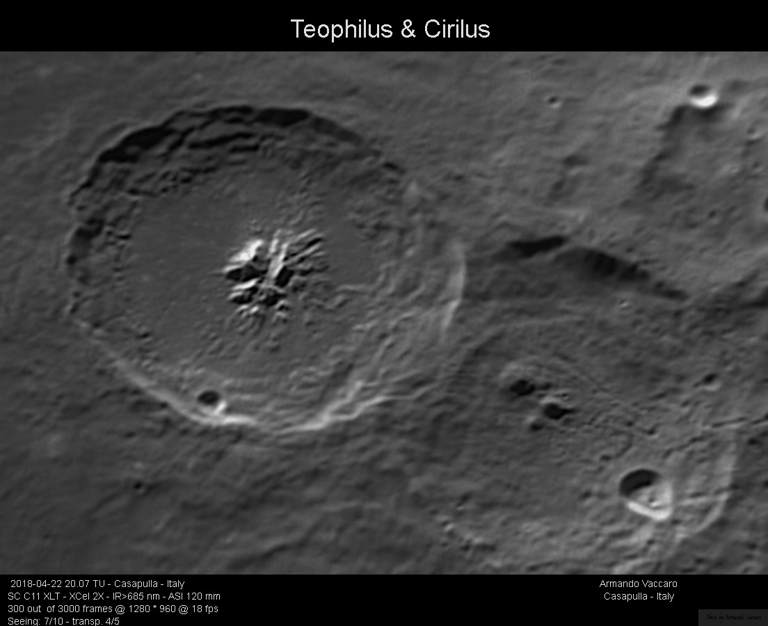 Crateri lunari in alta risoluzione - teophilus cirillus