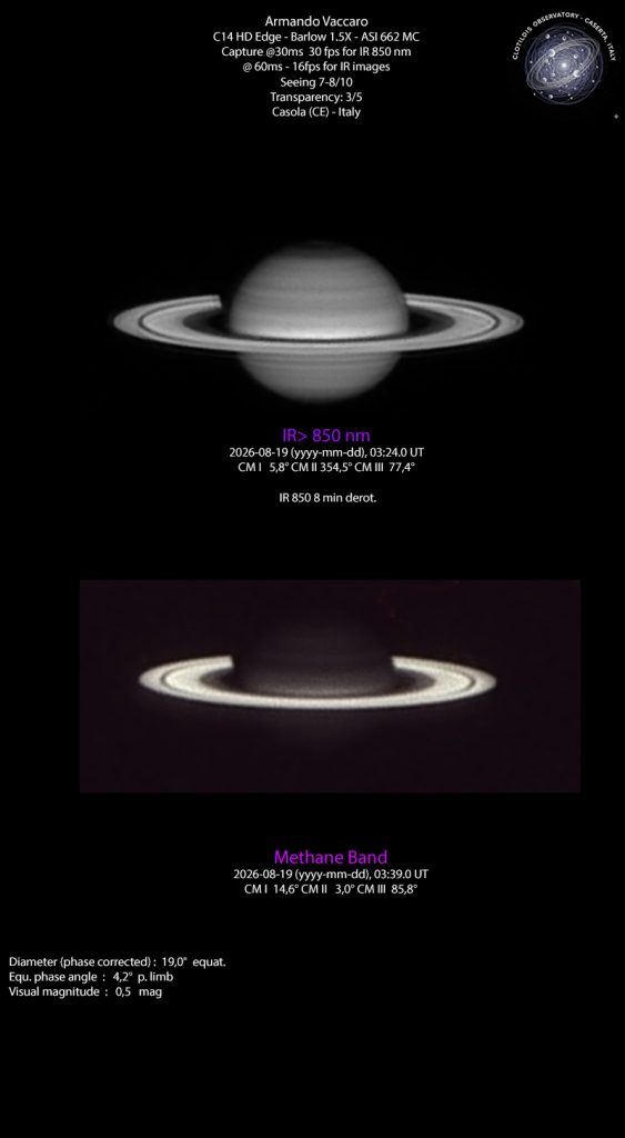 immagine nell'IR lontano e con filtro attivo nella banda del metano a 889 nm (+/-32 nm)